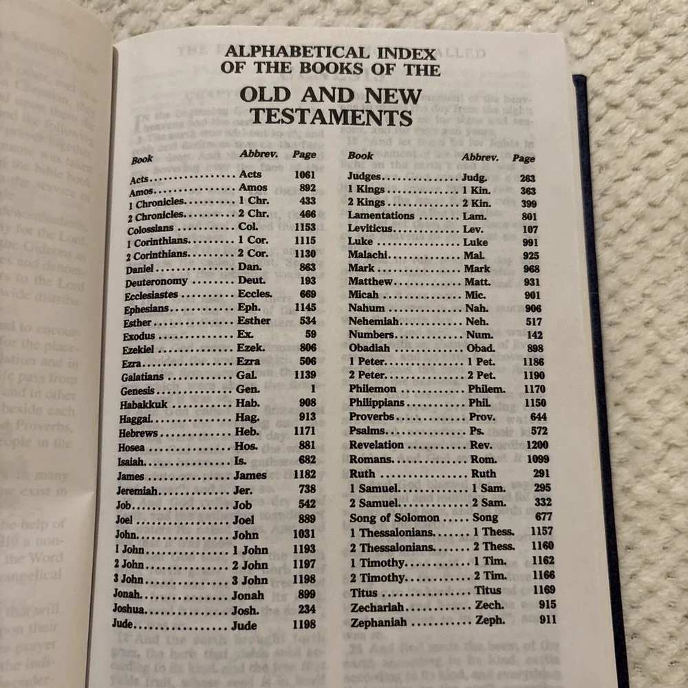 Holy Bible Placed by the Gideons In‎ Memory Edition Prayer Hardcover Blue